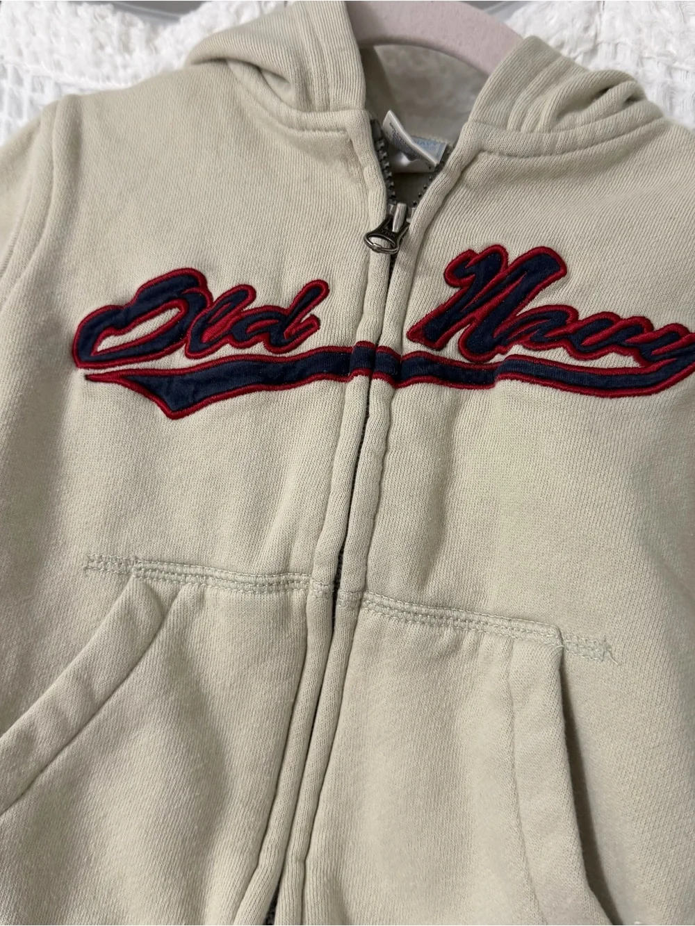 Vintage Old Navy Cream Hooded Zip-Up